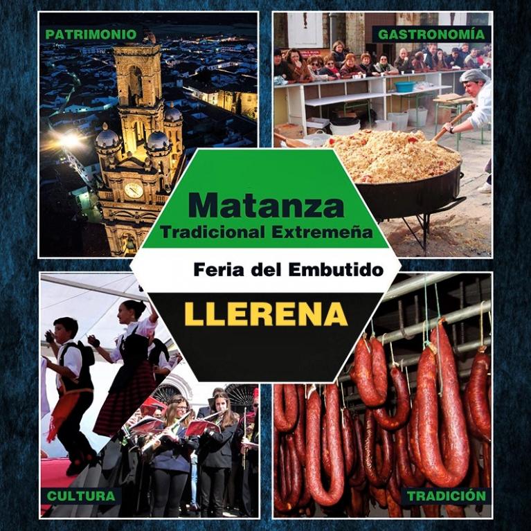Cartel Matanza Didáctica y Feria del Embutido de Llerena